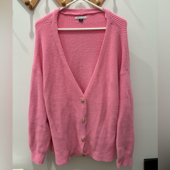 American Eagle Outfitters Sweaters - American Eagle pink oversized button up cardigan